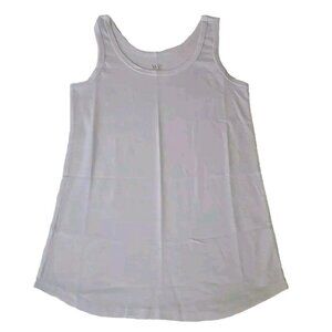 WE By Living In Yellow Top Sz M White T-Shirt Sleeveless Cotton Slim Fit